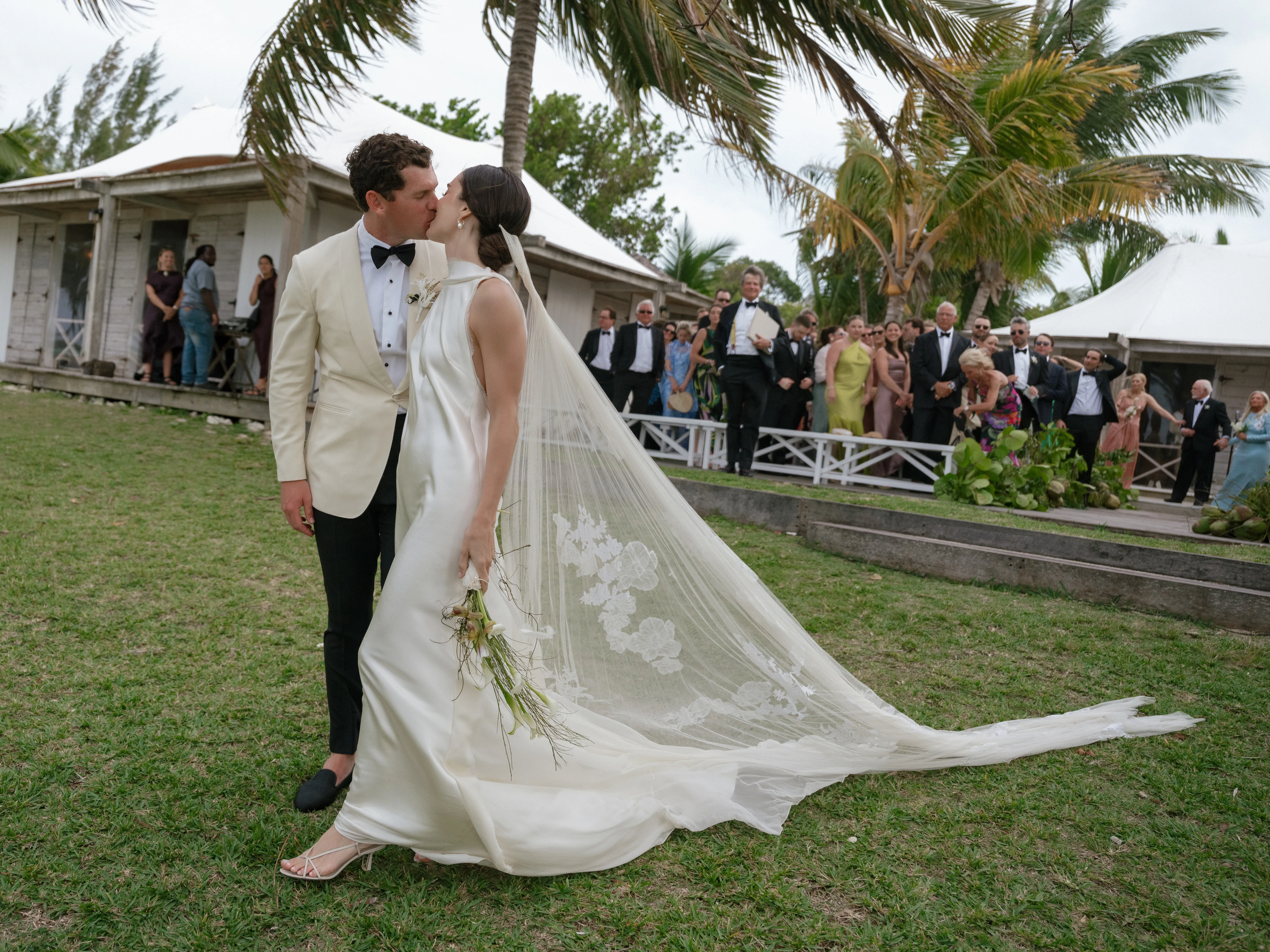 The Bride Wore a Pearlescent, Ocean-Inspired Wardrobe for Her Harbour Island Wedding