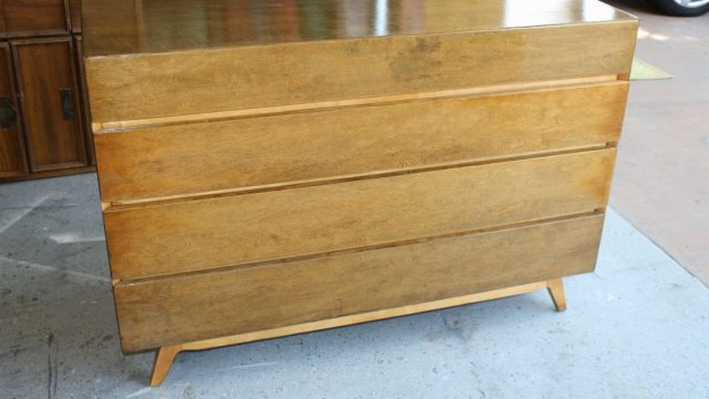 She Painted Cherry Blossoms Across This Old Mid-Century Dresser Instead of Using One Color