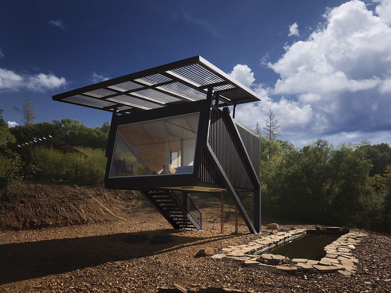 Inside Null, a small house conceived as an experiment for climate-resilient architecture