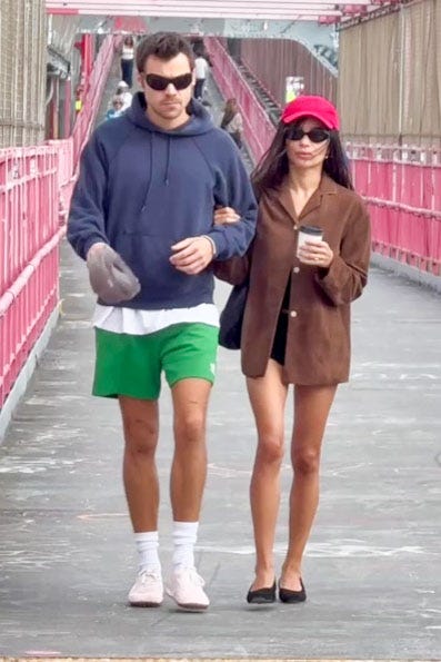 Zoë Kravitz and Harry Styles Match in Little Shorts on a Walk in New York City