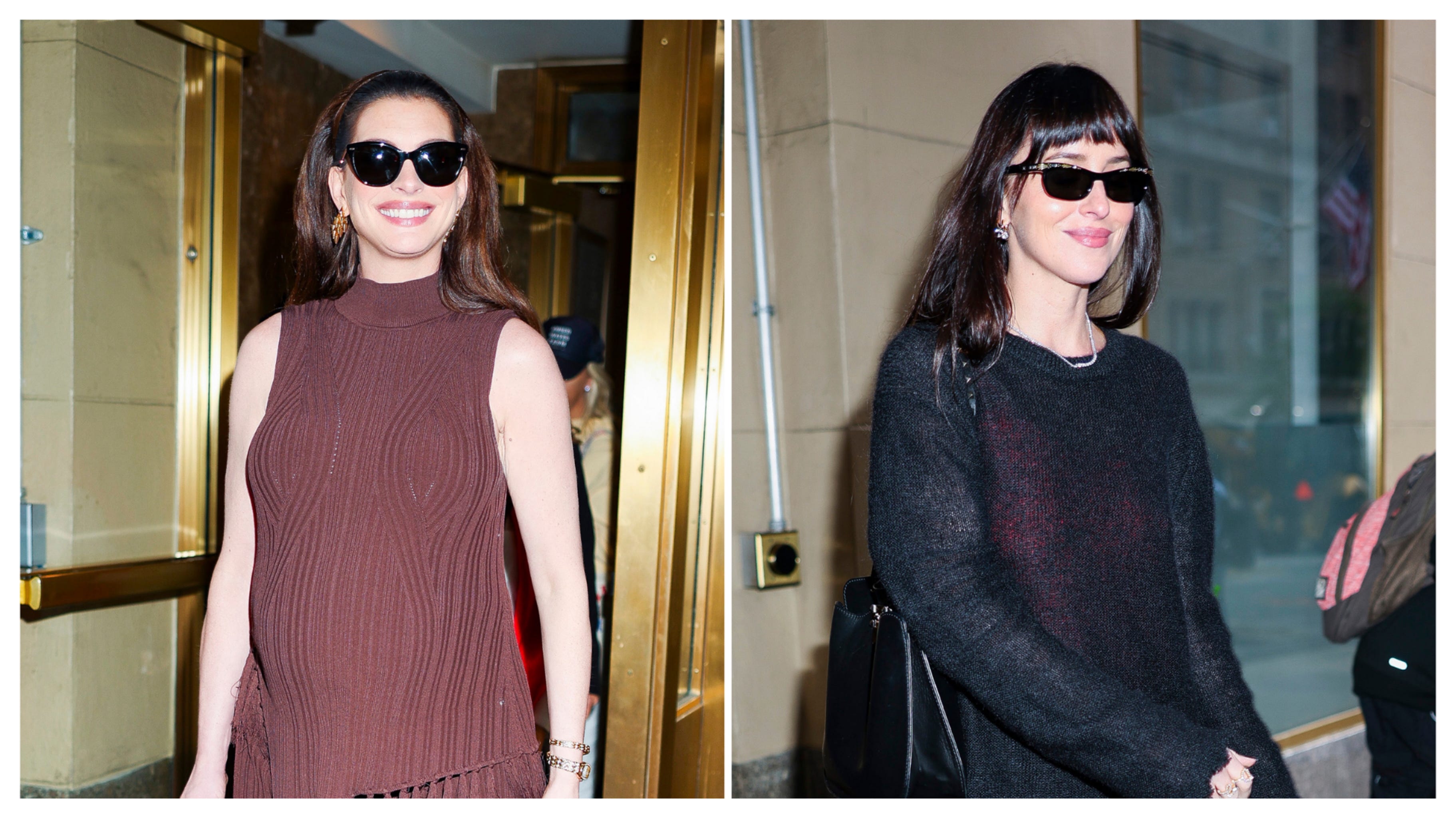 Anne Hathaway and Dakota Johnson Offer Two Takes on This Cozy Fall Silhouette