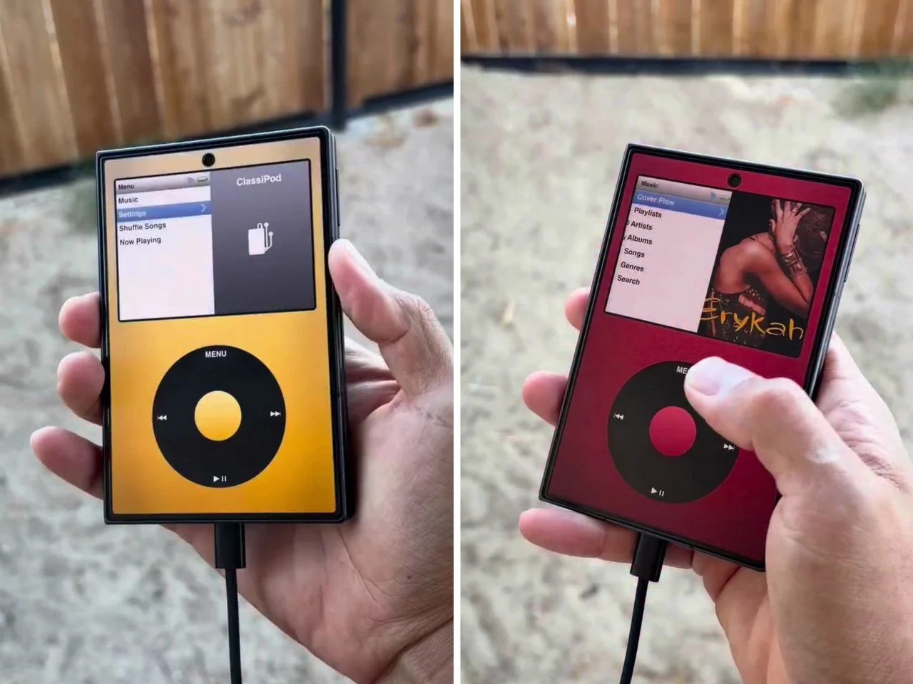 iPod Classic emulator for the Samsung Galaxy Z Fold8 finally gets the size and aspect ratio right